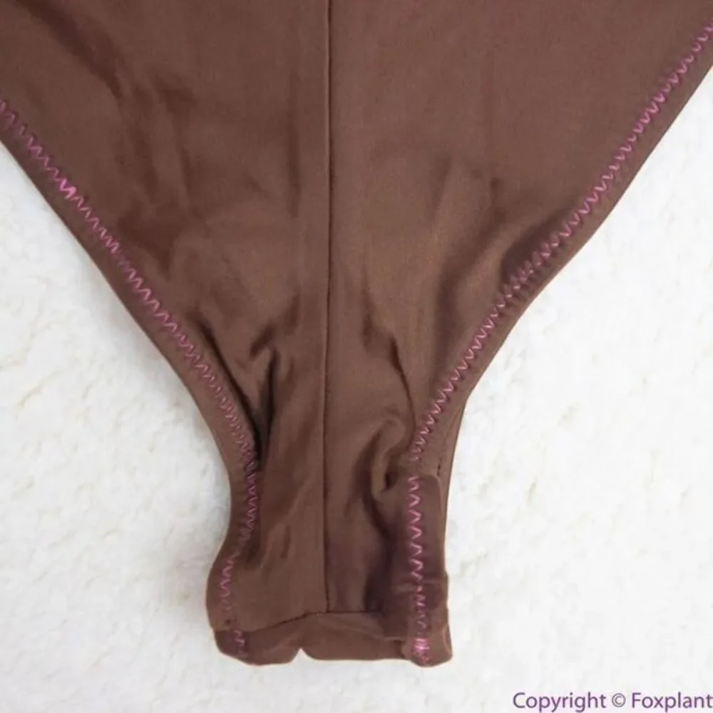 NEW Frankie's‎ Bikinis Katarina Satin Cheeky Bikini Bottom, L